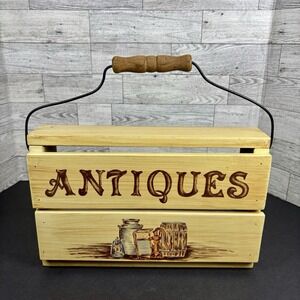 Antiques Sign Wood Hanging Or‎ Free Standing